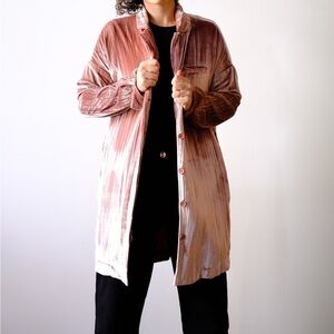 J Brand Jacket Regan Pink Velvet Duster Sz Xs